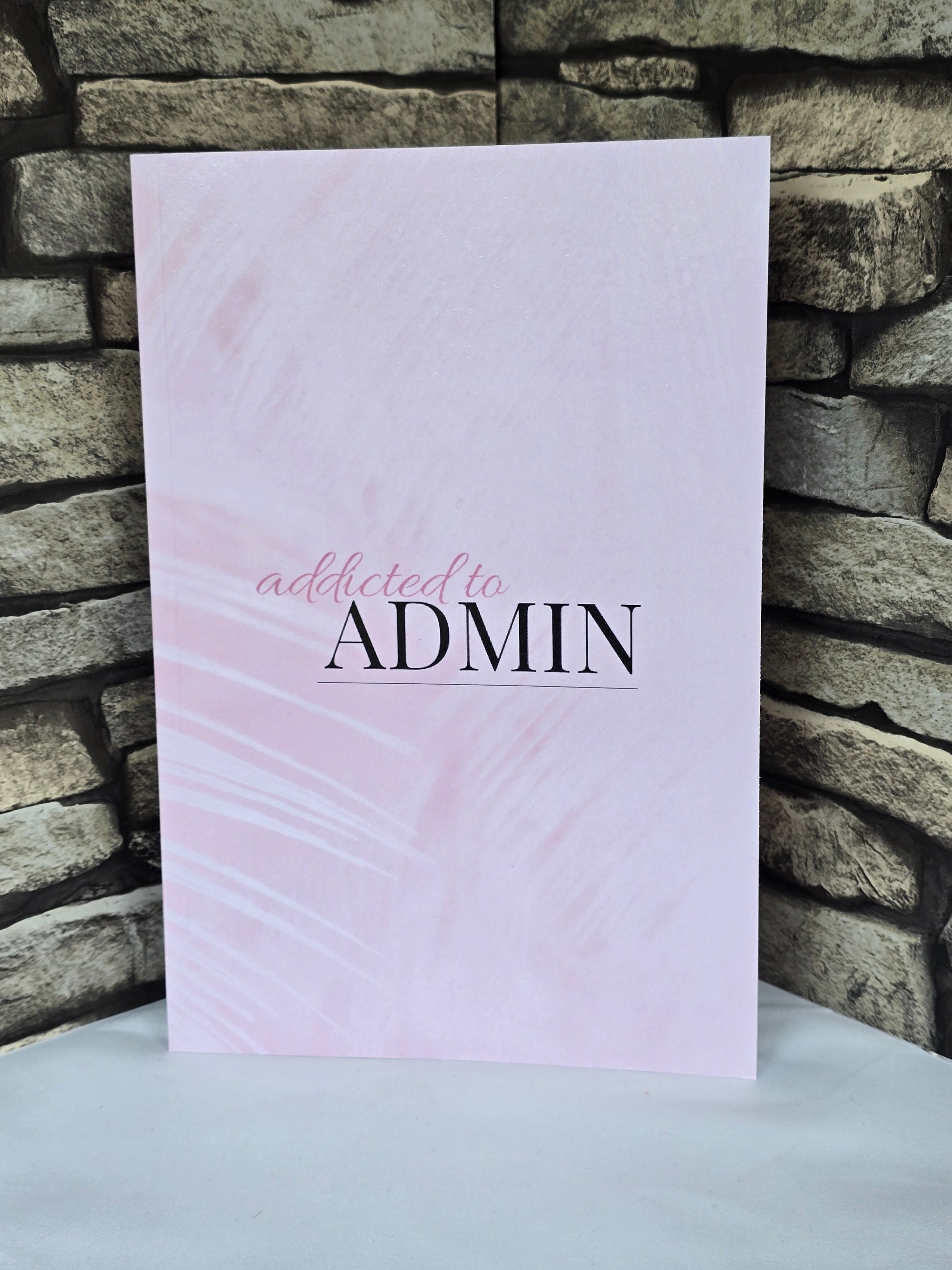 A5 pink palm print notebook with glossy tropical design and lined pages, ideal for journaling or gifting