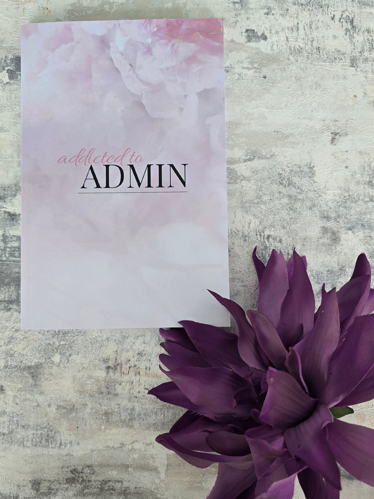 A5 pink floral notebook with glossy pastel cover and lined pages, pretty stationery gift for writing or notes.