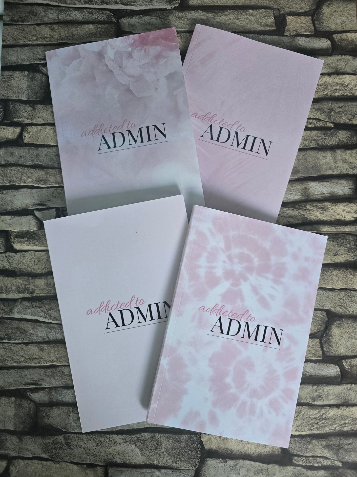 A5 pink print notebooks with glossy tropical design and lined pages, ideal for journaling or gifting